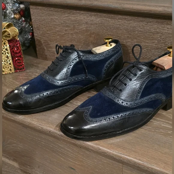 Cole Haan Black and Navy Oxfords - Picture 5 of 7
